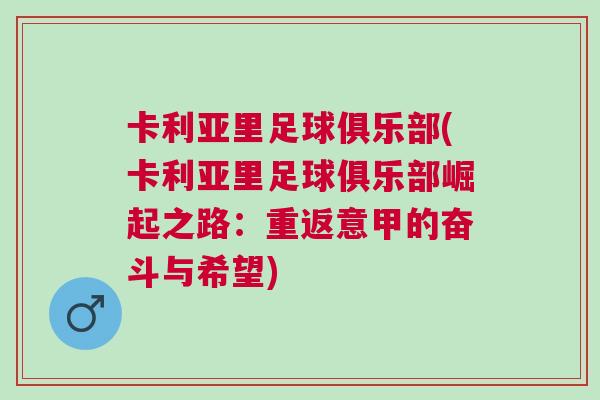 卡利亞里足球俱樂(lè)部(卡利亞里足球俱樂(lè)部崛起之路：重返意甲的奮斗與希望)