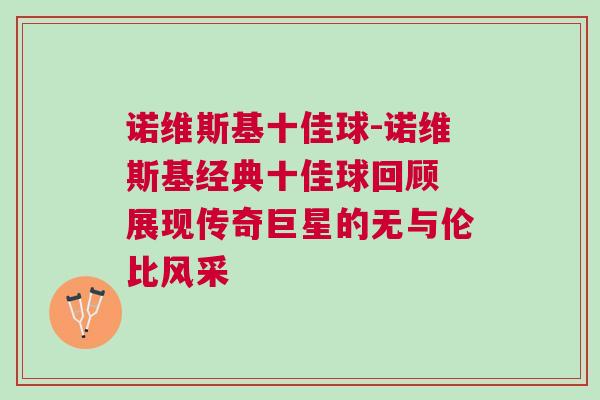 諾維斯基十佳球-諾維斯基經(jīng)典十佳球回顧 展現(xiàn)傳奇巨星的無與倫比風(fēng)采