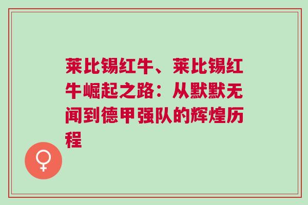 萊比錫紅牛、萊比錫紅牛崛起之路：從默默無(wú)聞到德甲強(qiáng)隊(duì)的輝煌歷程