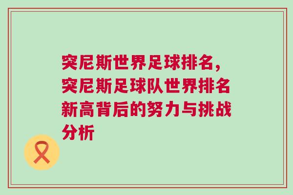 突尼斯世界足球排名,突尼斯足球隊(duì)世界排名新高背后的努力與挑戰(zhàn)分析