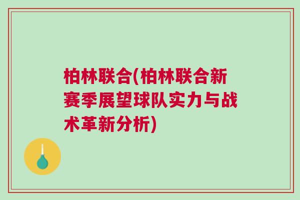 柏林聯(lián)合(柏林聯(lián)合新賽季展望球隊(duì)實(shí)力與戰(zhàn)術(shù)革新分析)