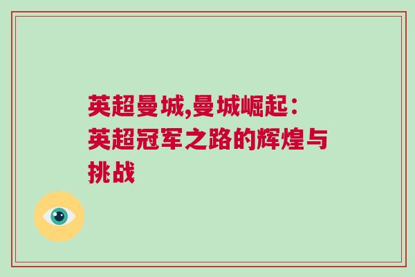 英超曼城,曼城崛起：英超冠軍之路的輝煌與挑戰(zhàn)