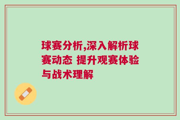 球賽分析,深入解析球賽動態(tài) 提升觀賽體驗與戰(zhàn)術(shù)理解