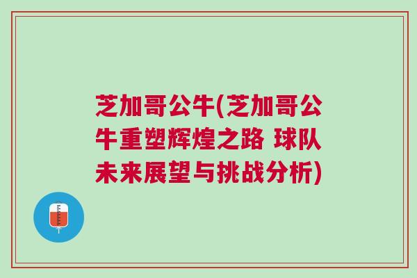 芝加哥公牛(芝加哥公牛重塑輝煌之路 球隊(duì)未來(lái)展望與挑戰(zhàn)分析)