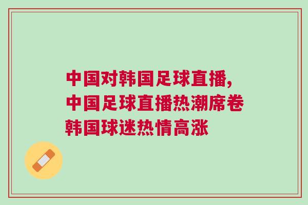 中國對(duì)韓國足球直播,中國足球直播熱潮席卷韓國球迷熱情高漲